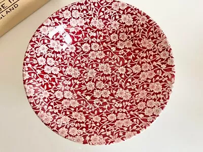 Buy BURLEIGH Red Calico Dessert Plate 8.5in Floral England Dinnerware No Box Unused • 79.36£