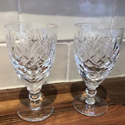 Buy Pair Of Royal Doulton Georgian Cut Crystal Sherry Glasses • 16£