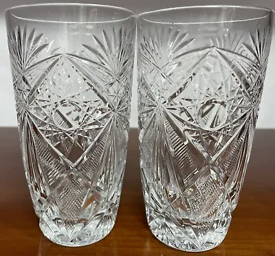 Buy Two Beautiful Heavy Crystal Highball Glasses • 19.99£