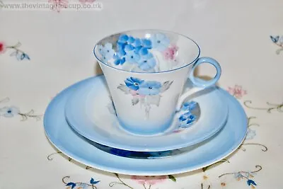 Buy Superb Art Deco Shelley Bone China Blue Phlox Tea Set Trio Cup Saucer Plate • 65£