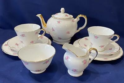 Buy 1950s Tuscan Ditsy Pink Rose Tea Set For Two Including 1 Pint Teapot • 19.99£