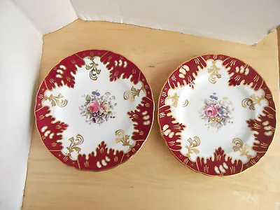 Buy Vintage Pair Royal Crown Derby Floral Plates • 6.99£