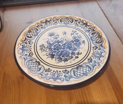 Buy Platart, S. L Hand Painted Wall Hanging Spanish Blue & White Flower Plate • 8.99£