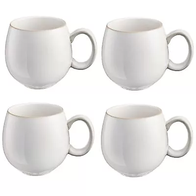Buy Nordic Stoneware Mugs Tea Coffe Cups Microwave Safe Large Set Of 4 – White • 24.99£