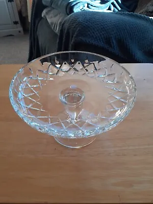 Buy Vintage Cut Glass Cake Stand. 7 1/4 Inches.  • 3.99£