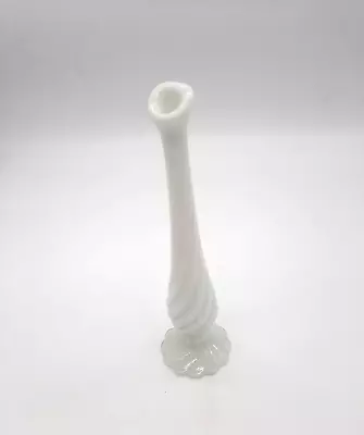 Buy Vintage Fenton Milk Glass Bud Vase With Swirl Pattern Opalescent Base • 15.38£