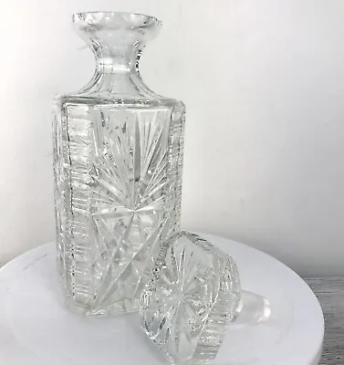 Buy Star Of Edinburgh Crystal Glass Decanter With Stopper Square Whiskey Heavy • 29.99£