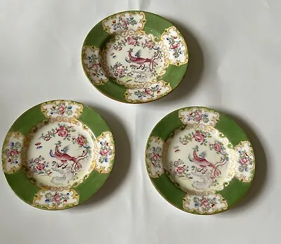 Buy Vintage Minton - Bone China - Cockatrice - Green - Tea / Side Plates X 3 • 14.99£