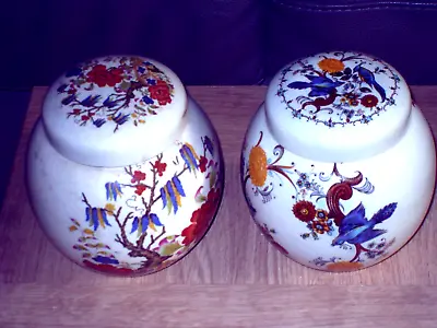 Buy 2 Vintage Sadler England Ceramic Floral / Bird Design Ginger Jars With Lids 5.5  • 5£