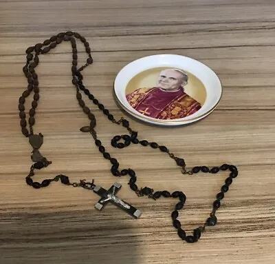 Buy Crown Staffordshire China Coaster , 1982 Pope John Paul II ￼& A Rosary • 5.99£