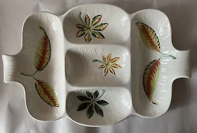 Buy Vintage 1950s Shorter & Son 'Woodland' Serving Dish Platter Hand Painted Leaves • 14.95£