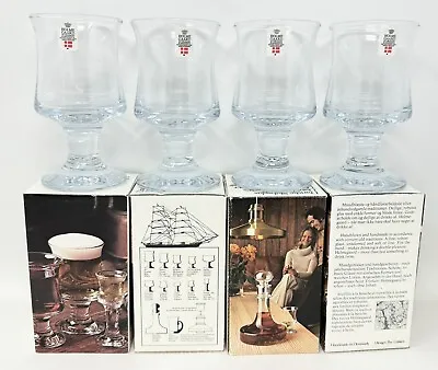 Buy (4) Vintage MCM Holmegaard Danish Ships White Wine Glasses By Per Lütken NEW! • 166.76£