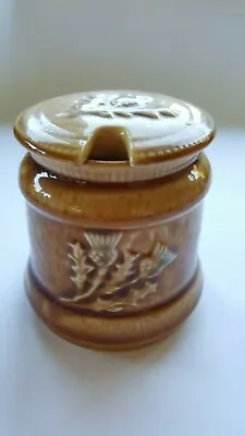 Buy West Highland Pottery Dunoon Scotland Thistle Jam Or Marmalade Pot Vintage1970's • 14.95£