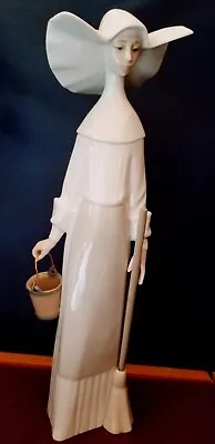 Buy Lladro Figurine, 1988 Retired, 5552, Morning Chores, Nun Mop Bucket, Rare! • 143.86£