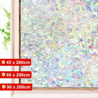 Buy 2M Rainbow Frosted Window Film Privacy Stained Cling Static.Glass Sticker Decor. • 6.65£