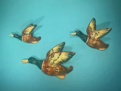 Buy Set Of Three Hand Painted Graduated Flying Ducks Not Beswick • 69£