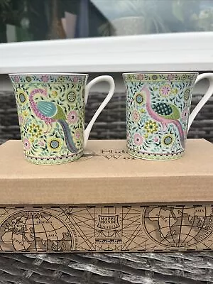 Buy 2 X Queens Hidden World Udai Palace India Pretty China Peacock Mugs In Gift Box • 14.99£