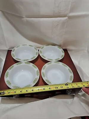Buy 4 Vintage Anchor Hocking Green Spring Wood Bowls Placesetters Collection C9 • 24.10£