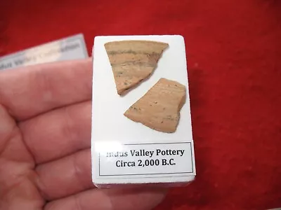 Buy Indus Valley 1500 B.C. Patterned Painted Pottery Shard Fragment Display Case #9 • 15£