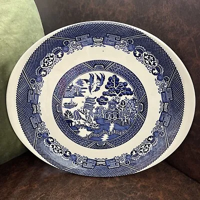 Buy Wood & Sons Woods Ware - Blue Willow - Oval Earred Cake Steak Serving Plate 9.5  • 3.99£
