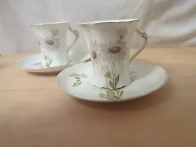 Buy SEVRES Antique Paris Tea Cup & Saucer SET Bone China White W/ Purple Flowers SEE • 123.27£