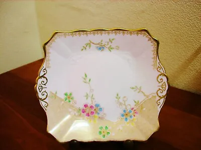 Buy Tuscan Vintage Square Floral  Cake Plate Hand Finish • 10£