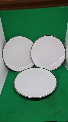 Buy 3 X Thomas Germany Medallion Thick Platinum Band 24cm Breakfast /Luncheon Plates • 18£