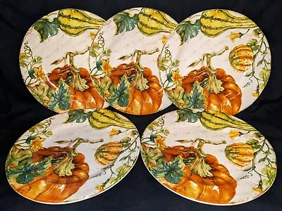 Buy Pier 1 Set Of 5  Pumpkin Patch  Dinner Plates 10 5/8  - Dinnerware - EUC • 115.04£