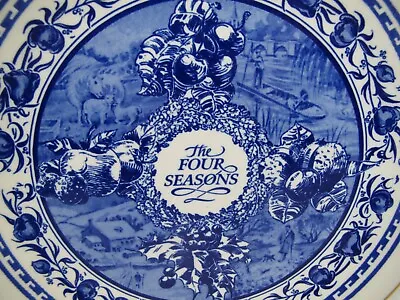 Buy Blue & White China Plate MASONS 8   Four Seasons Country Scenes For Ridgeways • 5.95£