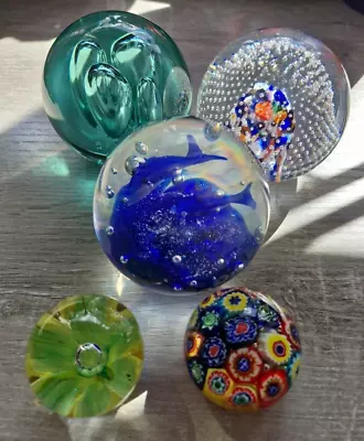 Buy Glass. Paperweights. Vintage Job Lot X 5 Including Murano Glass Paperweight. • 24.20£