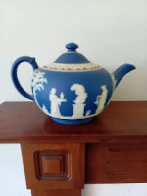 Buy Wedgwood Jasperware Teapot Cobalt Blue, Antique.  • 27.50£