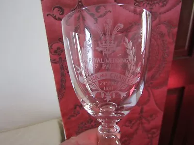 Buy Commemorative Wine Glass Wedding Prince Charles & Diana 15cm Tall • 4.99£