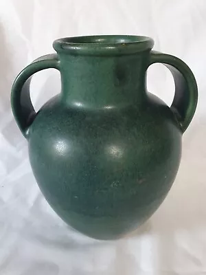Buy Danish Hollsar Twin Handled Green Vase, Arts And Crafts Period, Circa 1930’s • 75£