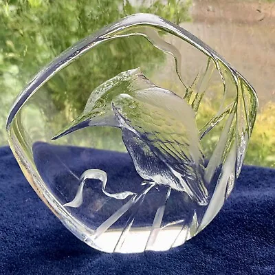 Buy Mats Jonasson Maleras Swedish Art Glass Crystal Kingfisher Ornament Paperweight • 19.95£
