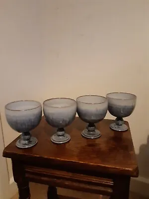Buy Set Of Four Beautiful Woburn Pottery Wine Glasses / Goblets / Dessert Cups • 16£