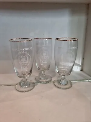Buy Prince Charles & Lady Diana Wedding, Commemorative Glasses X 3. 29th July 1981. • 0.99£