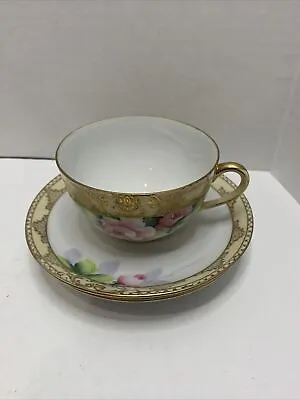 Buy Noritake Gold Trim China Tea Cup & 2 Saucers Vintage Hand Painted. • 37.92£