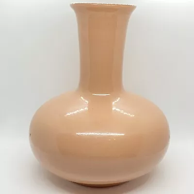 Buy Canadian Pottery Pot Belly Vase Pink Peach Ceramic Made In Canada Coral 10” MCM • 34.32£