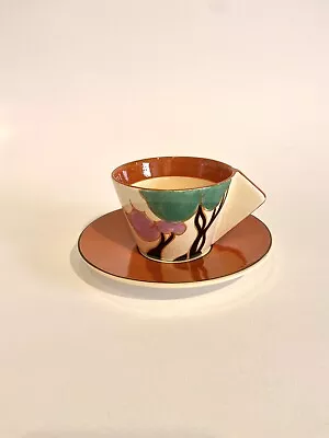 Buy Clarice Cliff Art Deco Style ‘Autumn’ Cup And Saucer MMA 1993 • 39.99£