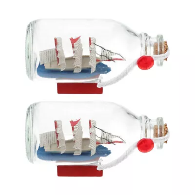 Buy  2 Pcs Home Ornament Clear Glass Vial Bottle Desktop Decor Decorate • 14.89£