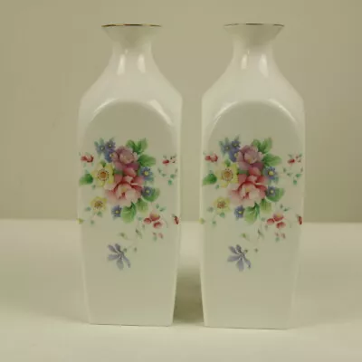 Buy Pair Royal Doulton Vases Summer Bouquet H5105 Fine Bone China 19.5cms 7¾   Tall  • 9.99£