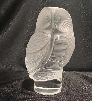 Buy Vintage Lalique Art Glass Crystal Owl Chouette Paperweight Figurine France • 64.82£