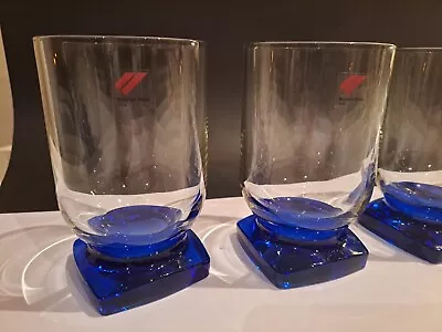 Buy 4 Italian Bormioli Rocco Ibisco Cobalt Blue Glass Tumblers Set Of 4 New Drinks • 34.76£