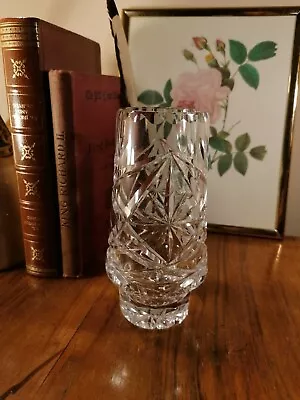 Buy Stunning Royal Doulton Lead Crystal Cut Glass Footed Bud Posy Pedastal Vase  • 29.99£