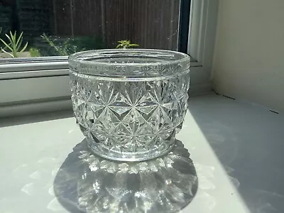 Buy Vintage 1950's Cut Glass Diamond Pattern Glass Sugar Bowl • 2.99£