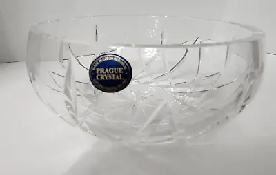 Buy Vintage Czech Republic Prague Crystal Clear 7” Bowl Cut Lead Crystal 24% NEW • 27.99£