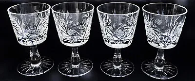 Buy Lead Crystal Wine Glasses Zawiercie Polish Cut Glass Set Of 4 Vintage Monika-5 • 12£