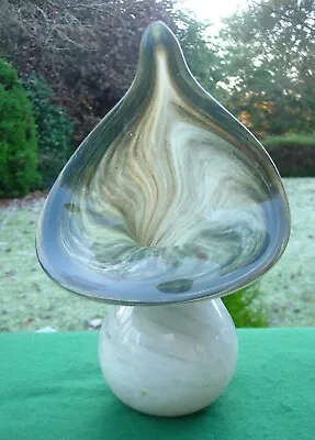 Buy Large Isle Of Wight Alum Bay Jack In The Pulpit Silver Swirl Art Glass Vase 29cm • 28£