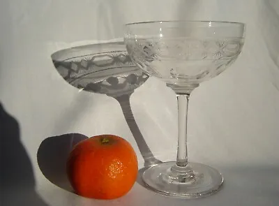 Buy Edwardian Champagne Wine Glass Art Nouveau Era English Crystal Super Quality • 35£