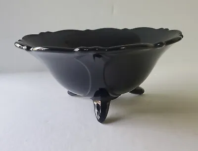 Buy Black Amethyst 3 Footed Bowl Candy Trinkets Art Deco  • 14.38£